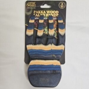 Thyme & Table Pakka Wood Salad Hands - 2 Piece Set-‎ New